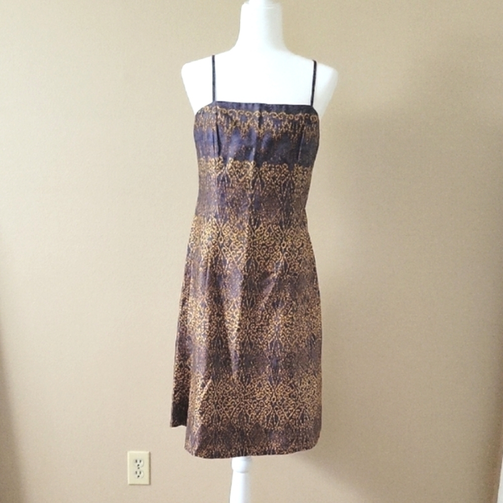 Peruvian Connection Gold Speckled Maxi Sundress - Size 8